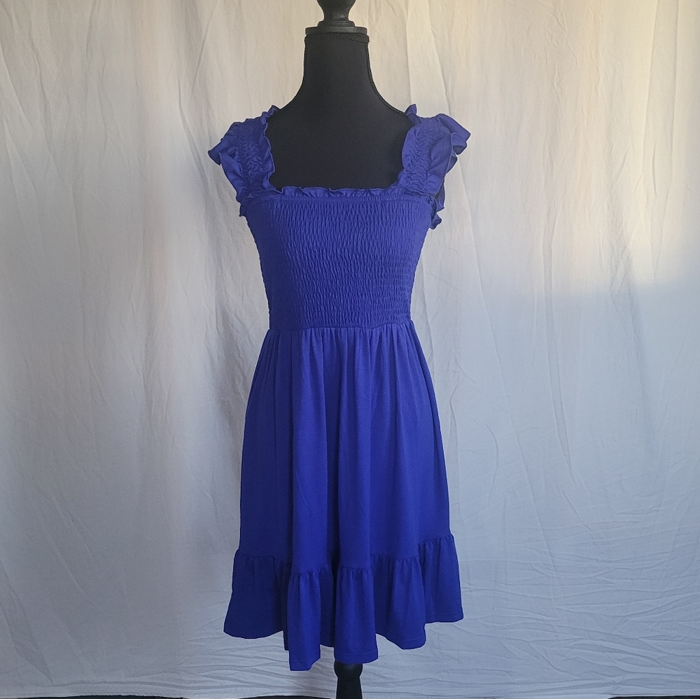 Chic One-Shoulder Blue Dress